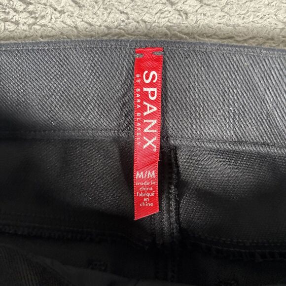 Spanx Jeggings Women’s Size M Black Skinny Stretch Pull On Jean Leggings Pockets - Picture 7 of 11